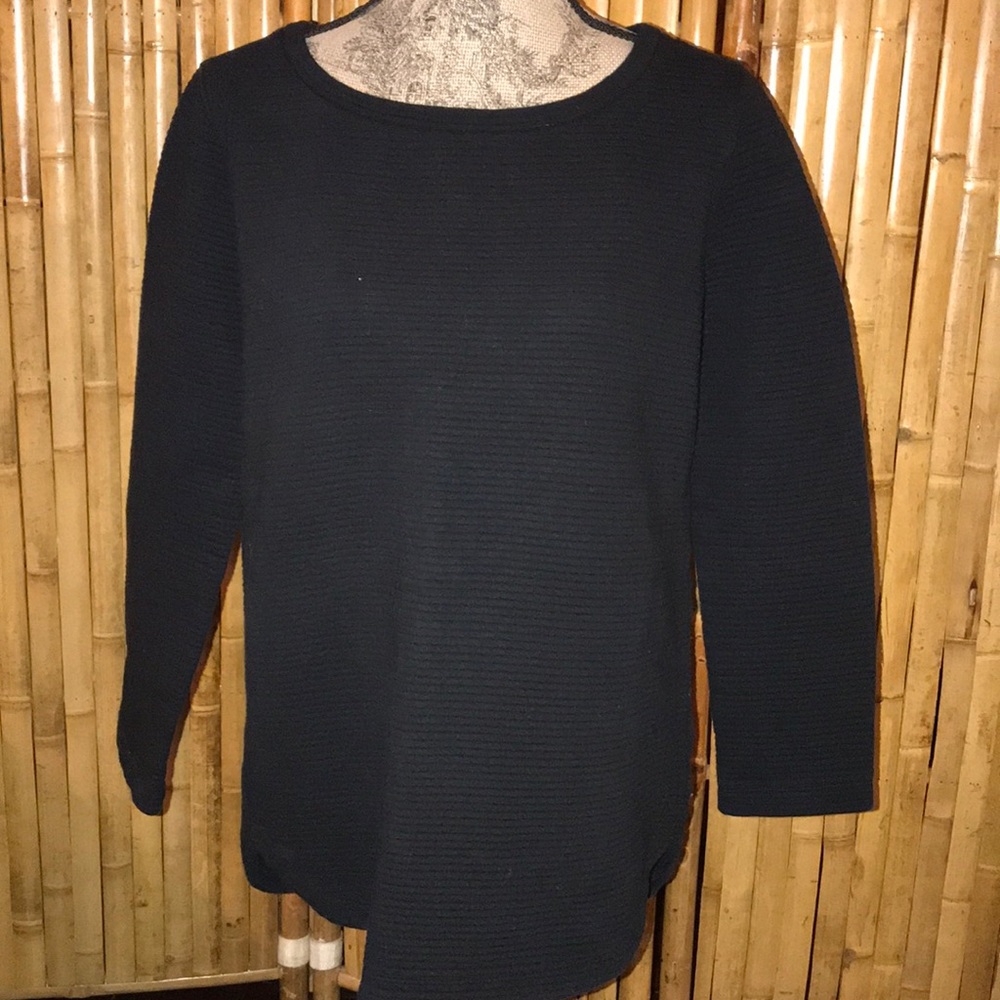 Mossimo Ribbed Black Sweatshirt with Back zip